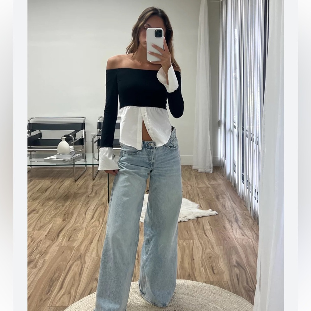 Reformation nixie knit long sleeve top